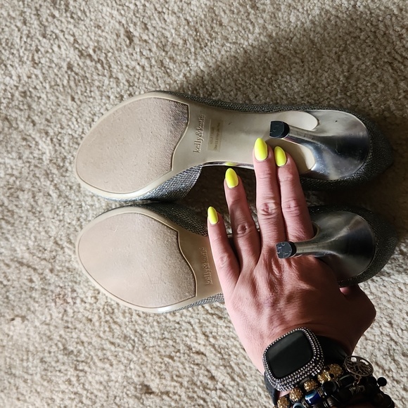 Kelly & Katie Silver Chain Glitter Heels - Picture 3 of 4